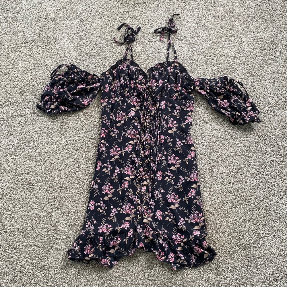 Black floral showpo dress